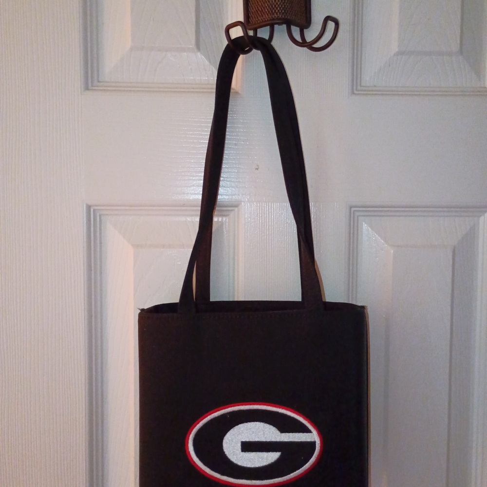 Black Messenger Bag with Embroidered 'G' Logo